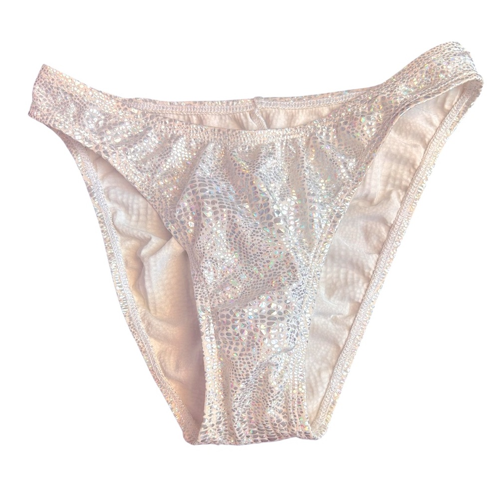 Silver Metallic Look Bikini  Bottoms